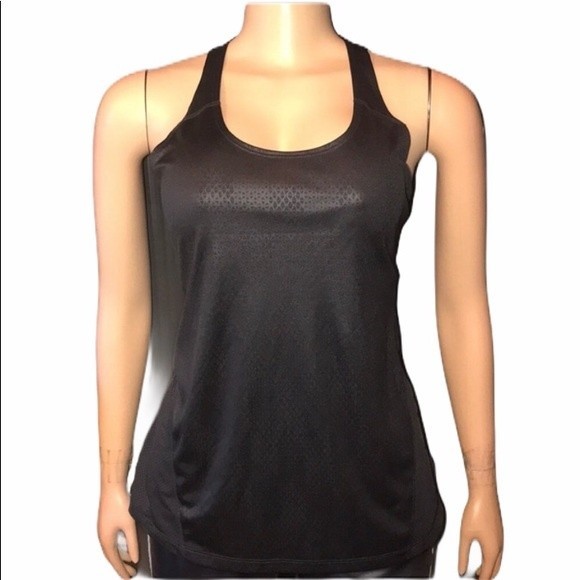 Danskin Now Tank Top Racer Back black loose fit elastic strap vented  size L - Picture 1 of 12